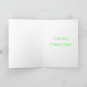 冬の木の緑の「メリークリスマス」カード垂直 シーズンカード (内部)