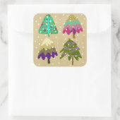 冬の木の角を丸くしたステッカー スクエアシール (バッグ)