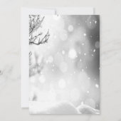 冬の木の赤ちゃんシャワー外は寒い 招待状 (裏面)