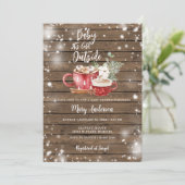 冬の木の赤ちゃん素朴シャワー外は寒い 招待状 (スタンド正面)