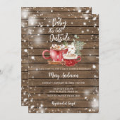 冬の木の赤ちゃん素朴シャワー外は寒い 招待状 (正面/裏面)