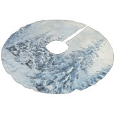 冬の木の雪のシーン フェイクリネンツリースカート (アングル)