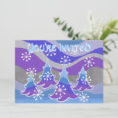 冬の木の青い「招待されました」の招待 招待状 (スタンド正面)