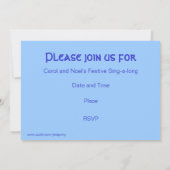 冬の木の青い「招待されました」の招待 招待状 (裏面)