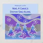 冬の木の青の招待 招待状 (正面/裏面)