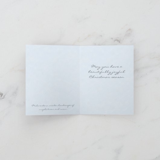 冬の木の風景アートノートカード シーズンカード (内部)