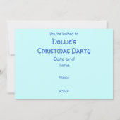 冬の木の「パーティー」の招待 招待状 (裏面)