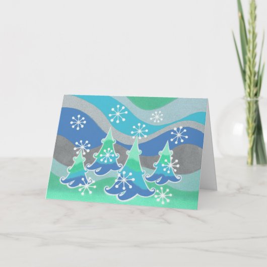 冬の木の「メリークリスマス」カード シーズンカード (正面)