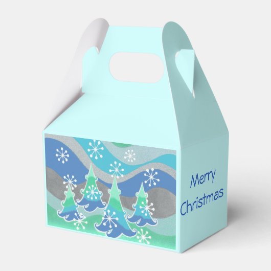 冬の木はメリークリスマスボックスに好意 フェイバーボックス (正面サイド)