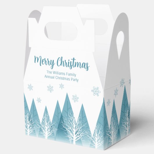 冬の木エレガント々の毎年家族のクリスマスパーティー フェイバーボックス (オープン)