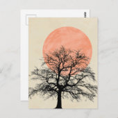 冬の木シルエットサン ポストカード (正面/裏面)