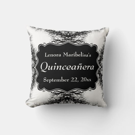 冬の木パターンキンセアニェラ クッション (正面)