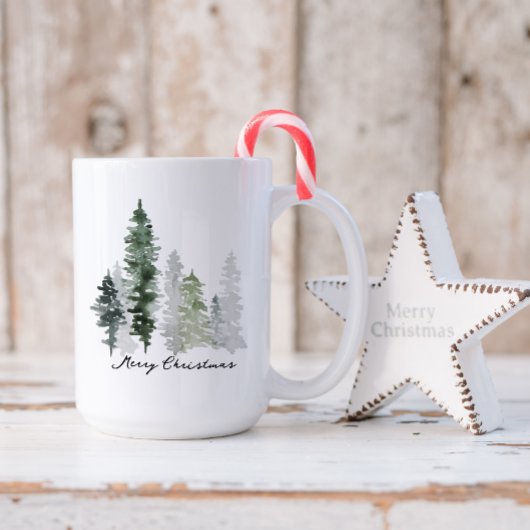 冬の木パーソナライズされたのメリークリスマス コーヒーマグカップ