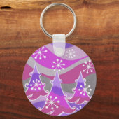 冬の木パープルキーチェーン キーホルダー (正面)