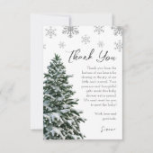 冬の木ベビーシャワーサンキューカード サンキューカード (正面)