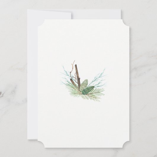 冬の木モダンの枝クリスマスオープンハウス 招待状 (裏面)