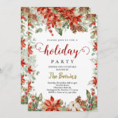 冬の木モダンの枝クリスマス 招待状 (正面/裏面)