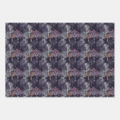 冬の木モダン植物水の色パターン ラッピングペーパーシート (正面)