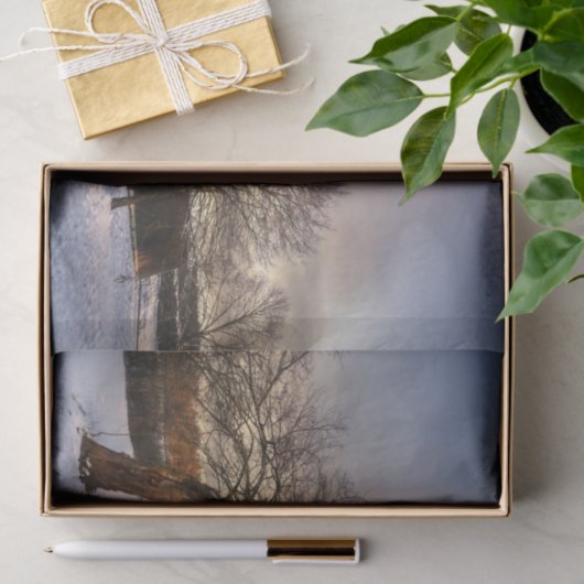 冬の木保護は疲れた納屋 薄葉紙 (ギフト)