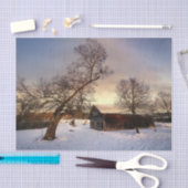 冬の木保護は疲れた納屋 薄葉紙 (クラフト)