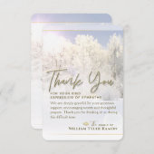 冬の木悔やみや弔慰ありがとう3.5 X 5カード 招待状 (正面/裏面)