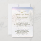 冬の木悔やみや弔慰ありがとう3.5 X 5カード 招待状 (裏面)