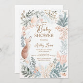 冬の木立 水彩の葉っぱ 招待状 (正面/裏面)