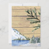 冬の木素朴の森の水の色ベビーシャワー 招待状 (裏面)