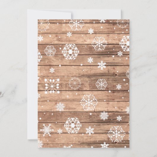 冬の木結婚の不思議の国のチョークが雪だるま 招待状 (裏面)