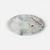 冬の木霜の降りた《鳥》アメリカゴガラバードアート ペーパープレート (アングル)