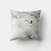 冬の木霜の降りた《鳥》アメリカゴガラ鳥 クッション (裏面)