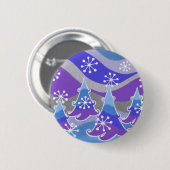 冬の木青いボタンのバッジ 缶バッジ (正面&裏面)
