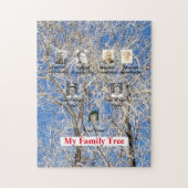 冬の木3世代の家族の木の写真 ジグソーパズル (縦)