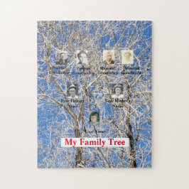 冬の木3世代の家族の木の写真 ジグソーパズル