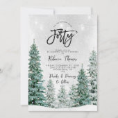 冬の木40歳の誕生日の招待状 招待状 (正面)