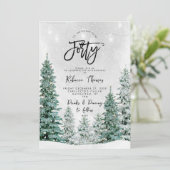 冬の木40歳の誕生日の招待状 招待状 (スタンド正面)