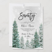 冬の木70th誕生日の招待 招待状 (正面)