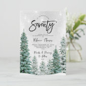 冬の木70th誕生日の招待 招待状 (スタンド正面)