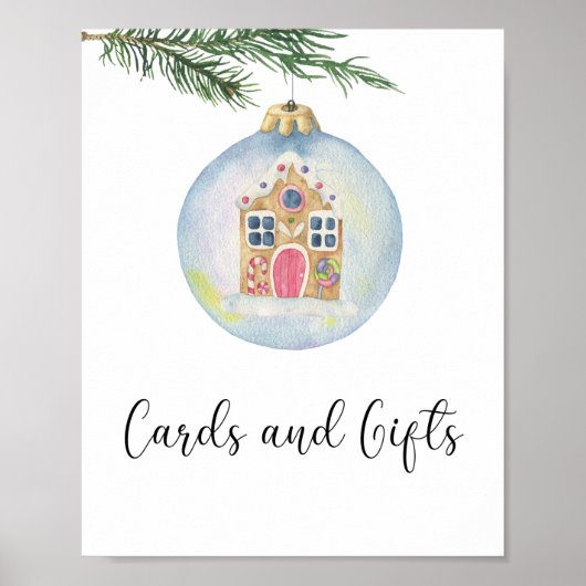 冬の木 – カードとギフト赤ちゃんシャワー ポスター (正面)