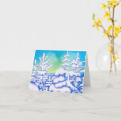 冬の木 カード (黄色い花)