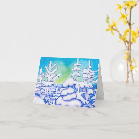 冬の木 カード (黄色い花)