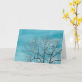 冬の木 カード (黄色い花)