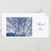 冬の木 – シアノタイプ効果 – ありがとう サンキューカード (正面/裏面)