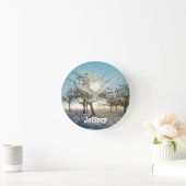 冬の木 –  ラウンド壁時計 (ホーム)