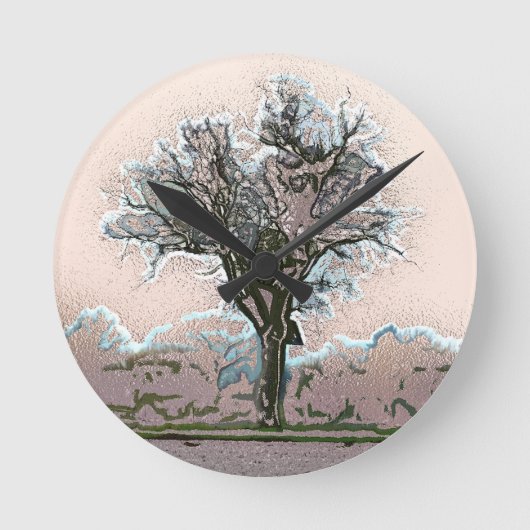 冬の木 ラウンド壁時計 (正面)