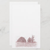 冬の木 便箋 (正面/裏面)