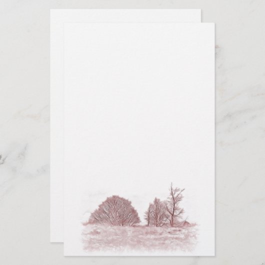 冬の木 便箋 (正面/裏面)
