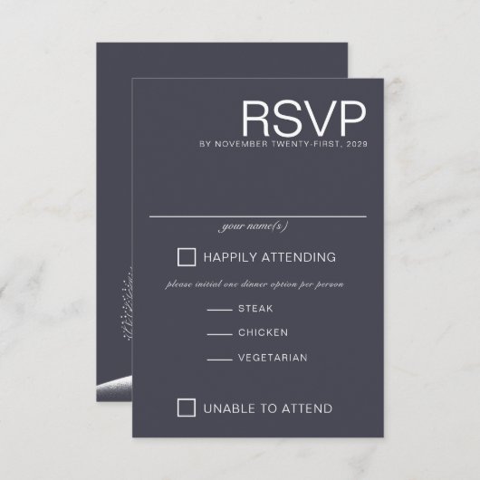 冬の木 出欠カード (正面/裏面)