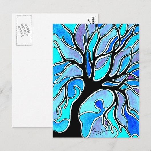 冬の木（青） ポストカード (正面/裏面)
