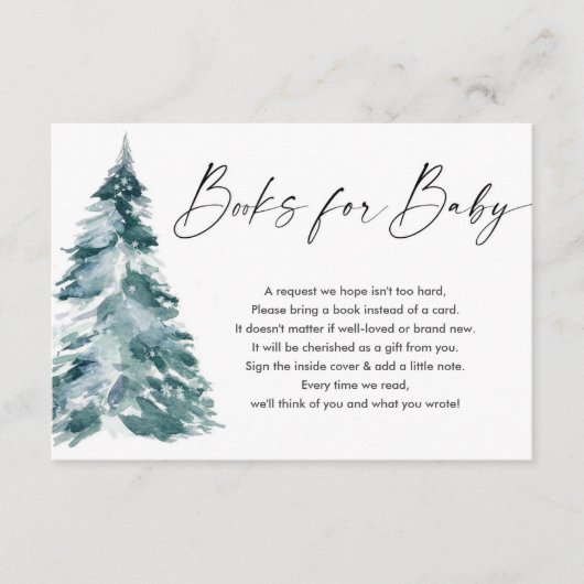 冬の本のベビーピンクの金ゴールド女の子のブックリクエスト エンクロージャーカード (正面)